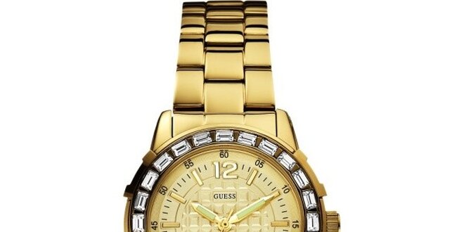 Dámske analógové hodinky v zlatej farbe Guess