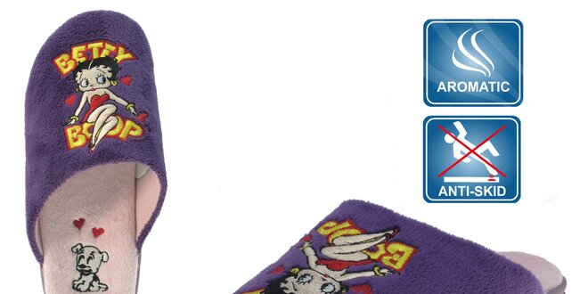 Dámske voňavé fialové papuče Beppi Betty Boop