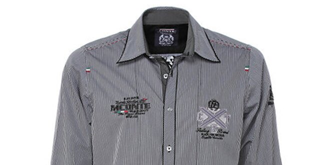 Pánska čiernobielo pruhovaná košeľa M. Conte