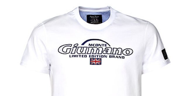Pánske biele tričko s kontrastným límčekom M. Conte