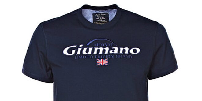 Pánske tmavo modré tričko s kontrastným límčekom M. Conte