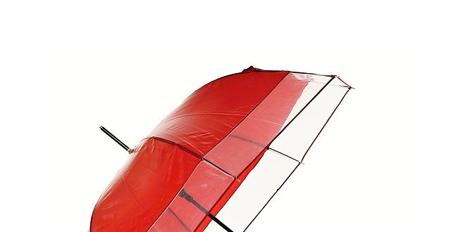Dámsky tmavo červený dáždnik Ferré Milano s transparentným lemom