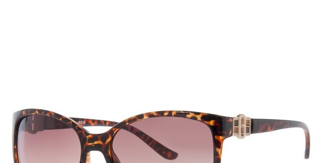 Dámske žíhané slnečné okuliare s hnedými sklami Guess