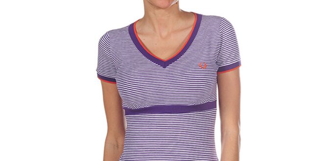 Dámske fialovo prúžkované tričko Fred Perry
