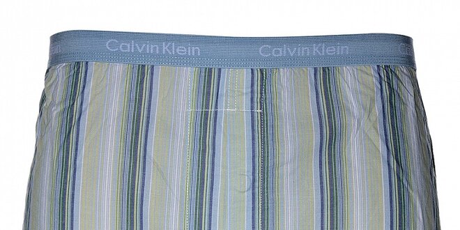 Pánske svetlo modré slim fit trenky Calvin Klein Underwear s farebnými prúžkami