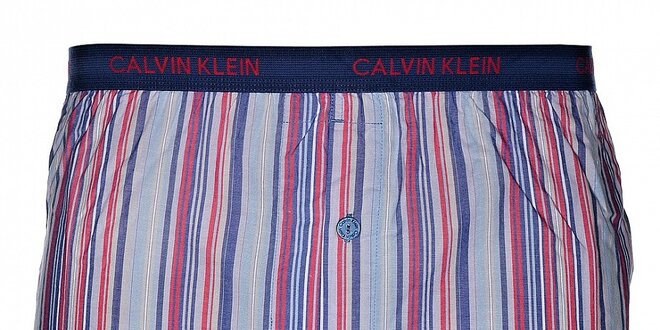 Pánske fialové slim fit trenky Calvin Klein Underwear s farebnými prúžkami