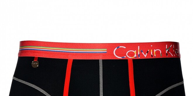 Pánske čierne boxerky Calvin Klein Underwear s oranžovým lemom