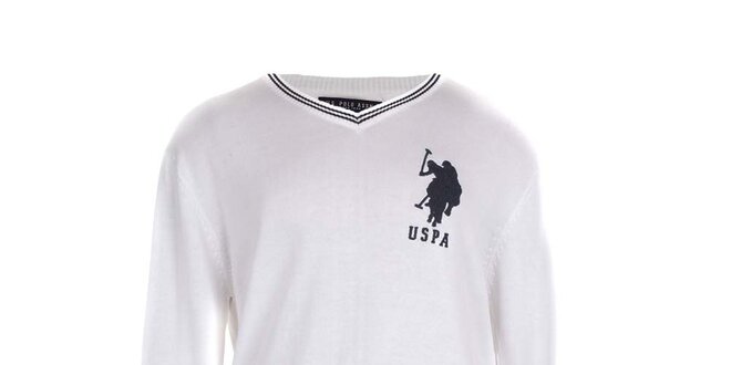 Pánsky biely sveter U.S. Polo