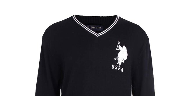 Pánsky čierny sveter U.S. Polo