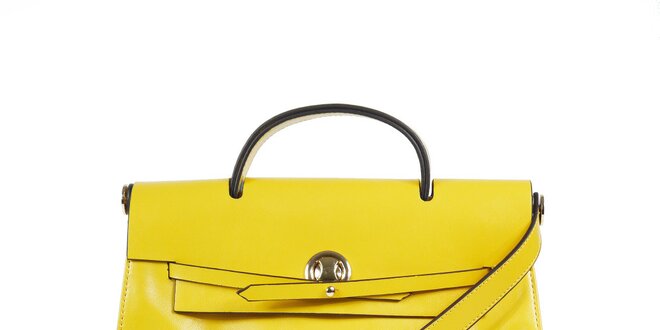 Dámska žltá kožená kabelka Belle & Bloom