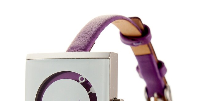 Dámske fialovo-strieborné náramkové hodinky Axcent