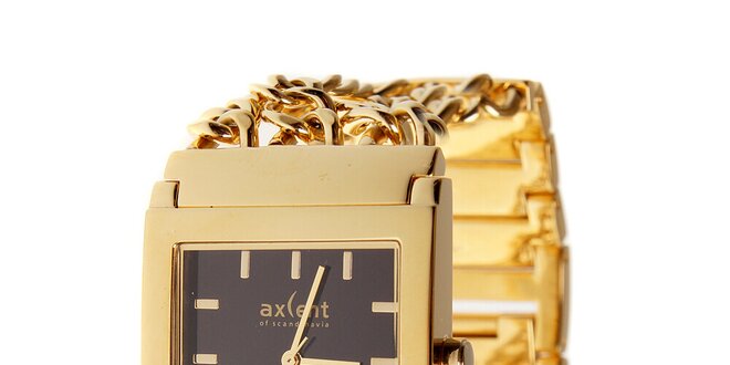 Dámske zlaté náramkové hodinky Axcent s ozdobným remienkom