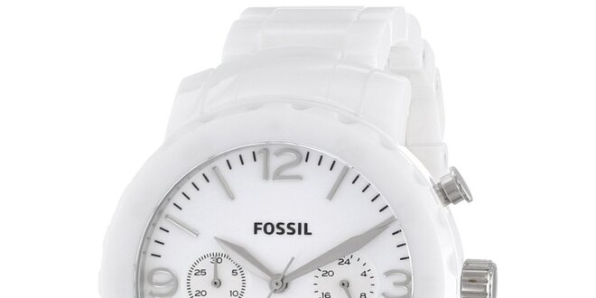 Dámske biele keramické hodinky Fossil
