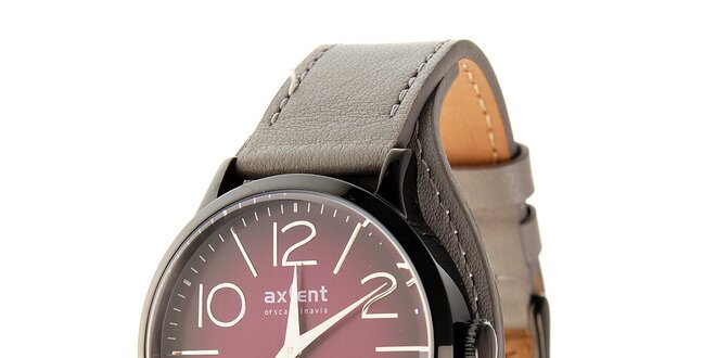 Dámske fialové náramkové hodinky Axcent so šedivým remienkom