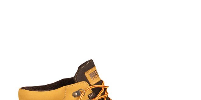 Kožené žlté topánky s hnedými prvkami Bustagrip