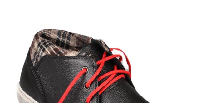Čierne topánky s červenými šnúrkami Bustagrip