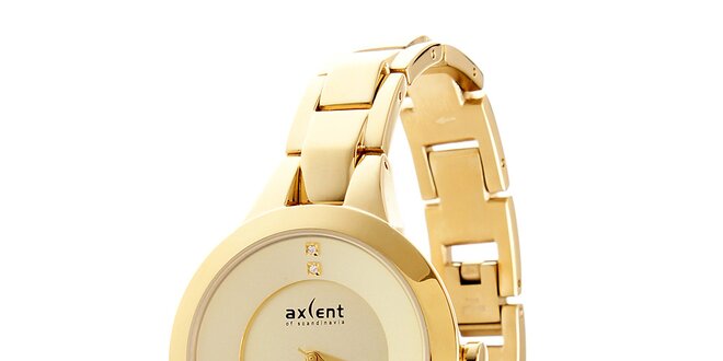Dámske zlaté ocelové hodinky Axcent