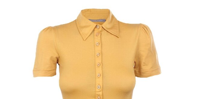 Dámske žlté tričko s límčekom Pietro Filipi