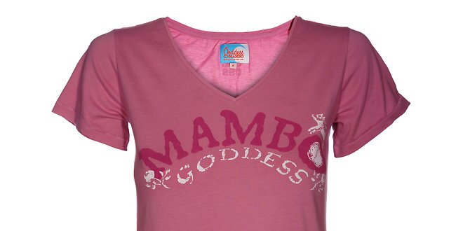 Dámske ružové tričko Mambo s potlačou