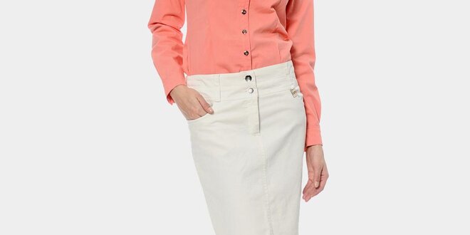 Dámska biela džínsová sukňa ODM Fashion