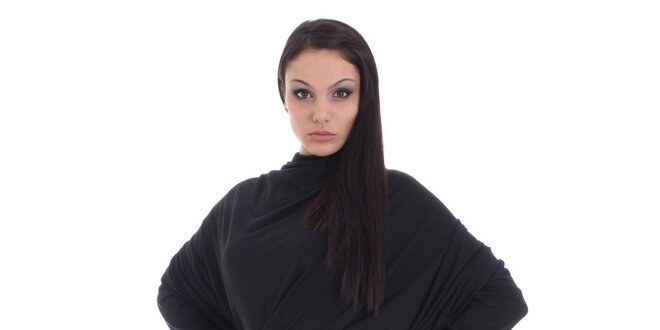 Dámske čierne šaty s púzdrovou sukňou SforStyle