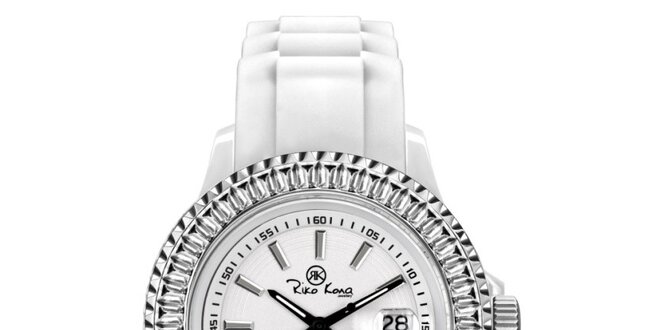 Biele hodinky so silikónovým remienkom Riko Kona