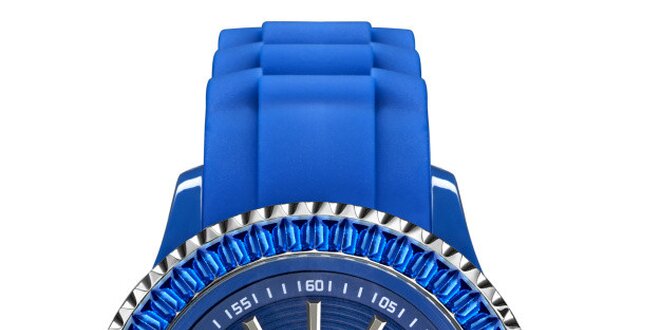 Modré hodinky so silikónovým remienkom a dátumovkou Riko Kona