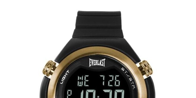 Dámske čierno-zlaté digitálne hodinky Everlast