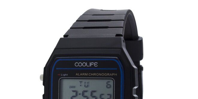 Plastové čierne digitálne hodinky COOLIFE