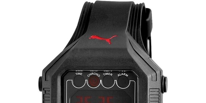 Čierne vodotesné hodinky Puma
