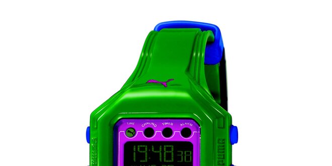 Dámske zelené digitálne hodinky Puma