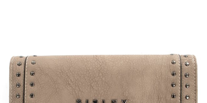 Dámska béžová peňaženka s cvokmi Sisley