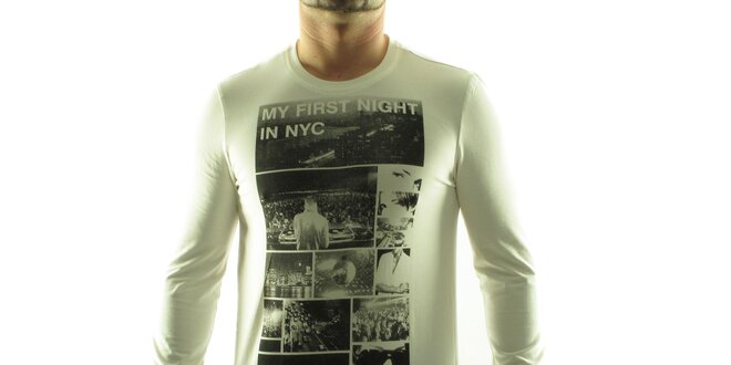 Pánske krémové tričko Calvin Klein s foto potlačou
