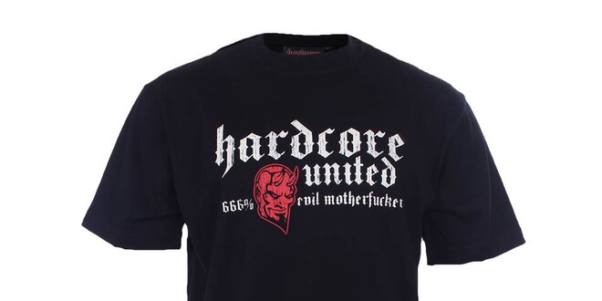Pánske čierne tričko s diablom Hardcore United