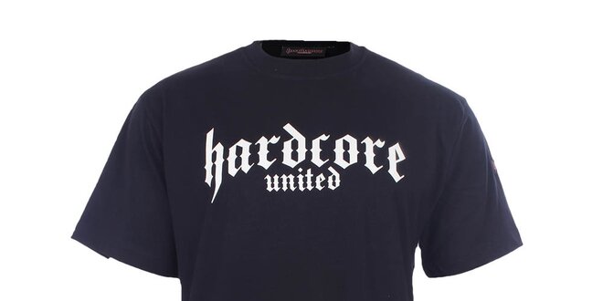 Pánske čierne tričko s nápisom Hardcore United