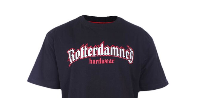 Pánske čierne tričko s potlačou Hardcore United