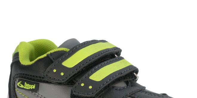 Detské šedé športové topánky so suchým zipsom Beppi