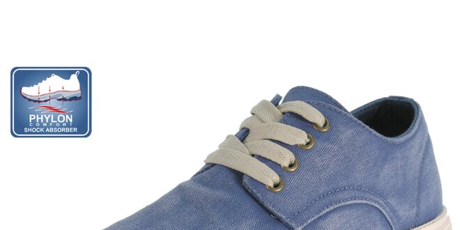 Pánske modré šnúrovacie topánky Beppi