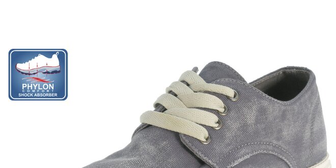 Pánske šedé šnúrovacie topánky Beppi