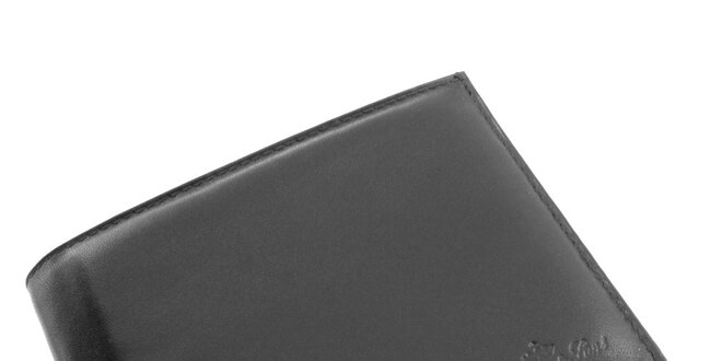 Pánska hladká kožená čierna peňaženka Lindberg & Sons
