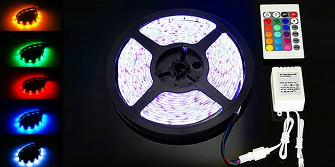 5 metrový farebný LED pás s ovládaním