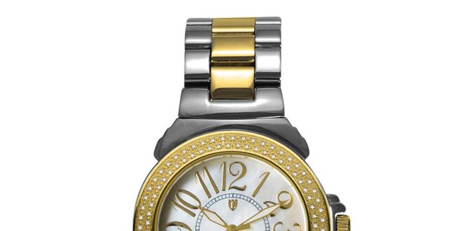 Dámske oceľové hodinky s diamantmi a perleťovým ciferníkom Lancaster