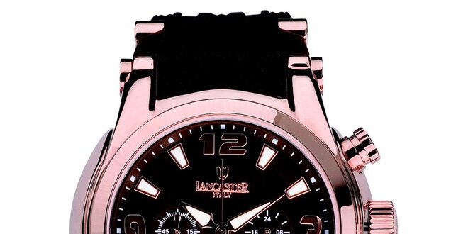 Pánske hodinky s chronografom vo farbe ružového zlata Lancaster