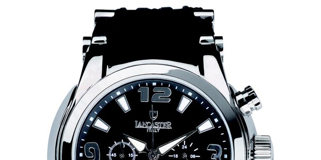 Pánske hodinky s chronografom a čiernym remienkom Lancaster