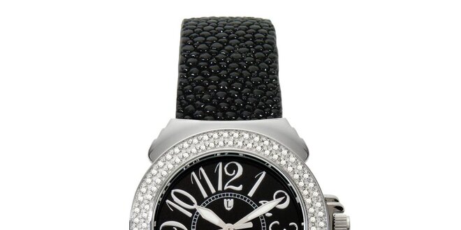 Dámske čierne analogové hodinky Lancaster s čiernym displejom
