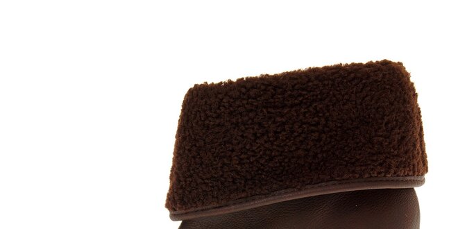 Dámske čokoládovo hnedé topánky Buffalo na vysokom podpätku