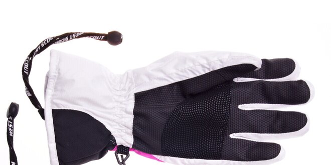 Dámske ružovo-biele lyžiarske rukavice West Scout s membránou