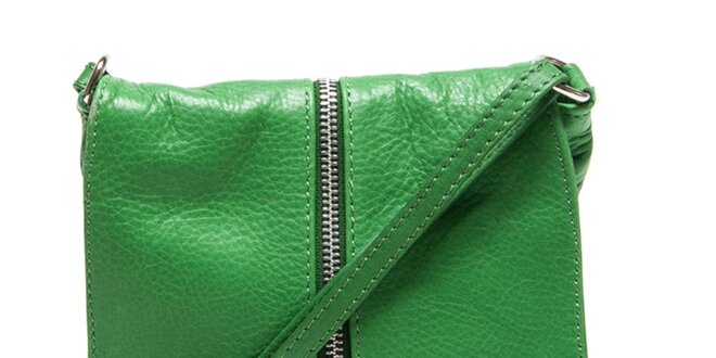 Dámska malá zelená kabelka so zipsom Renata Corsi