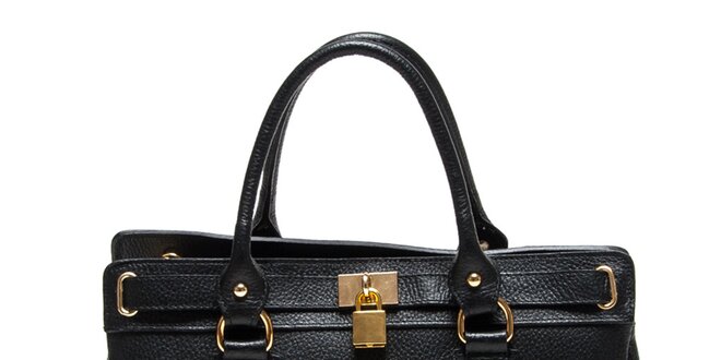 Dámska čierna kabelka so zámčekom Renata Corsi