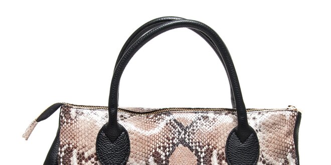 Dámska čierna kabelka s hadím vzorom Renata Corsi